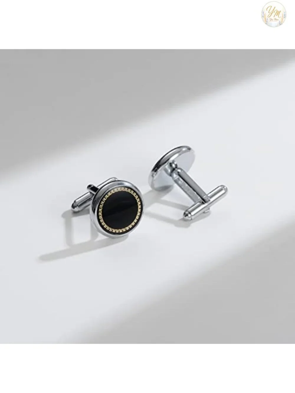 Men's Brass & Resin Cufflinks and Stud Set for Tuxedo Shirts - Formal Classic